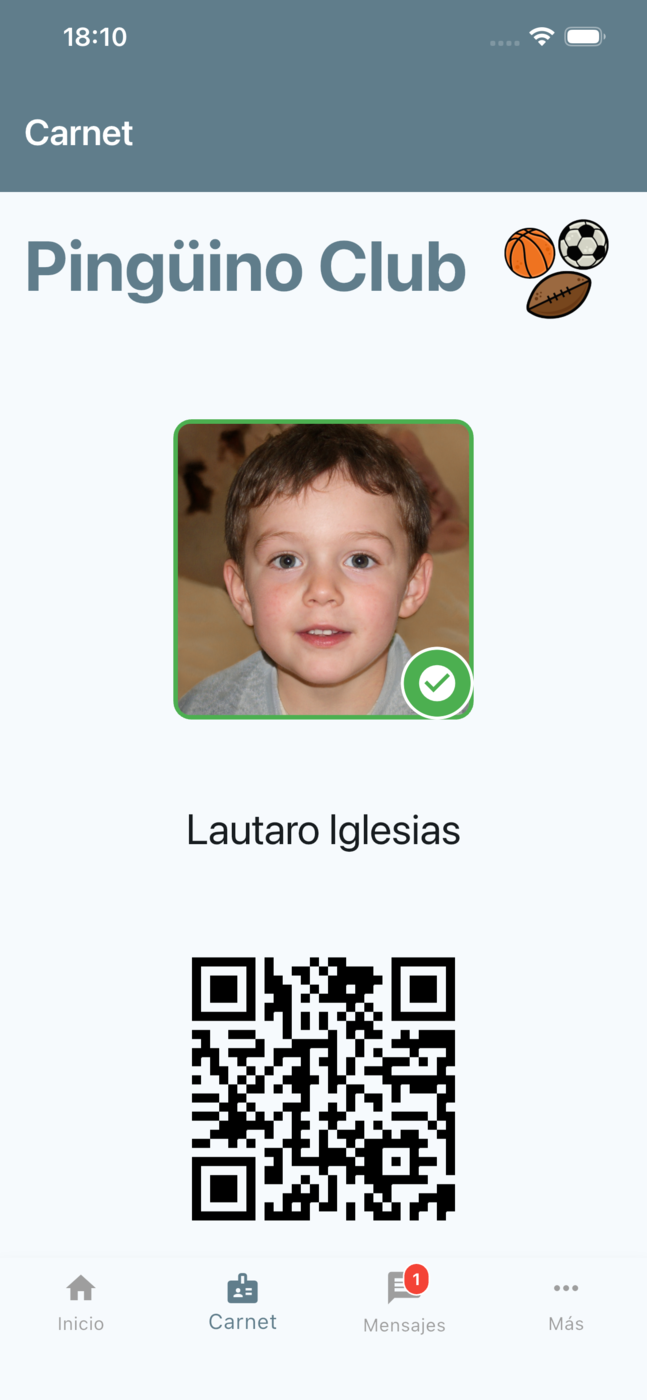 App de Socios — credencial digital